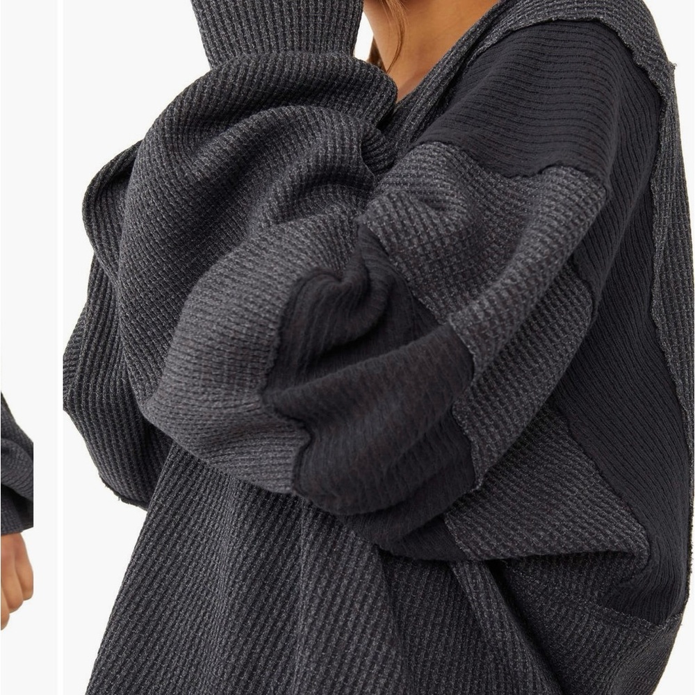 We The Free Gray Waffle Knit Top - Picture 8 of 8